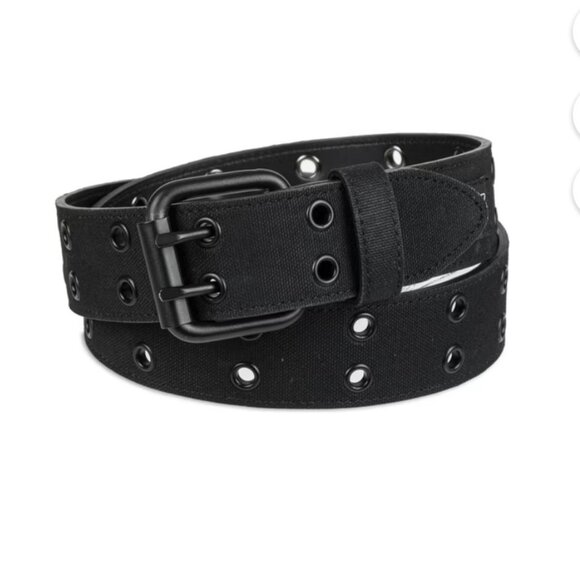 NWT DICKIES Genuine Mens Casual Black Grommet Fully Adjustable Belt Double Prong - Picture 1 of 5